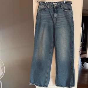 Good American Faded Blue Wide-Leg Jeans